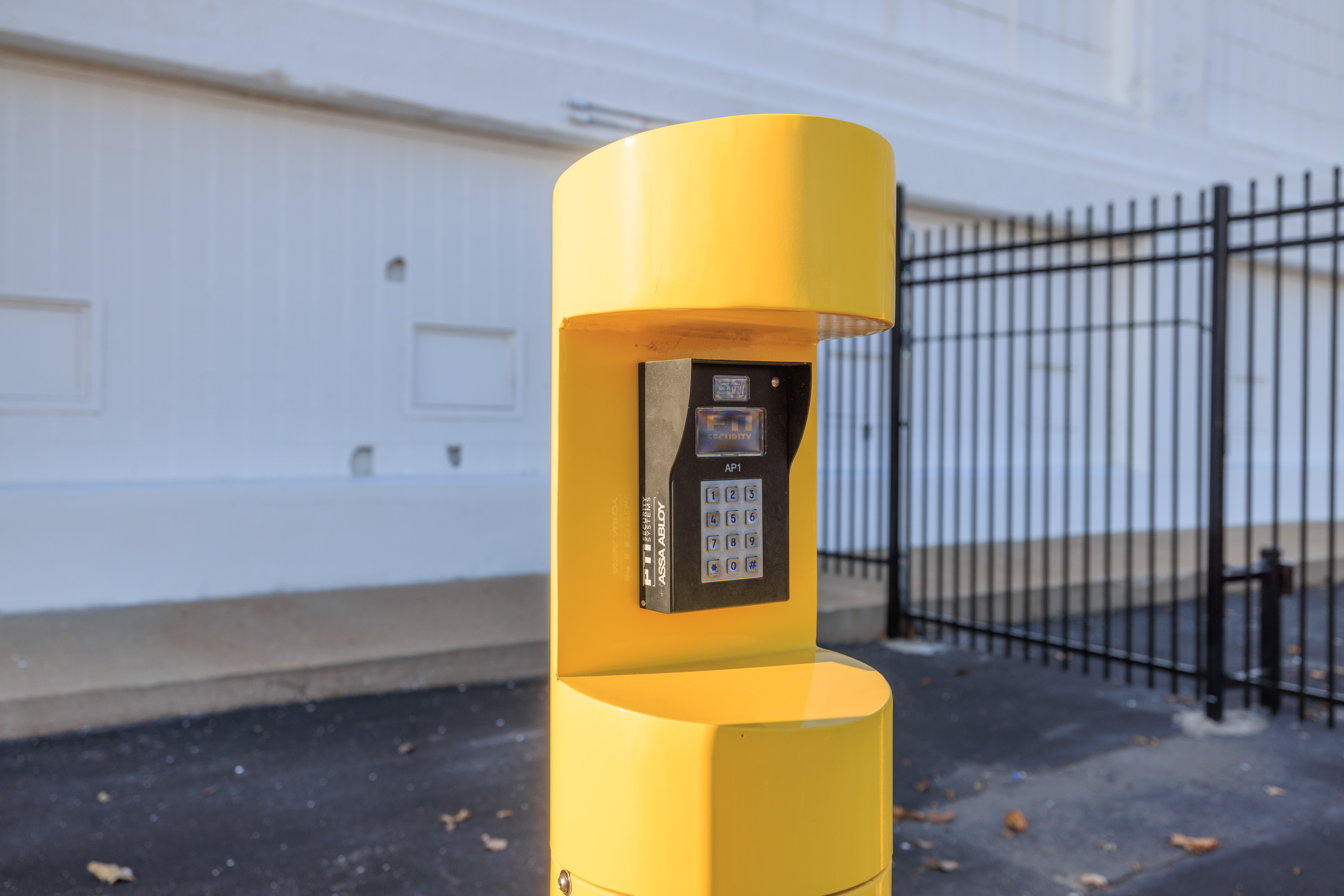 Keypad access control unit at lot entry gate